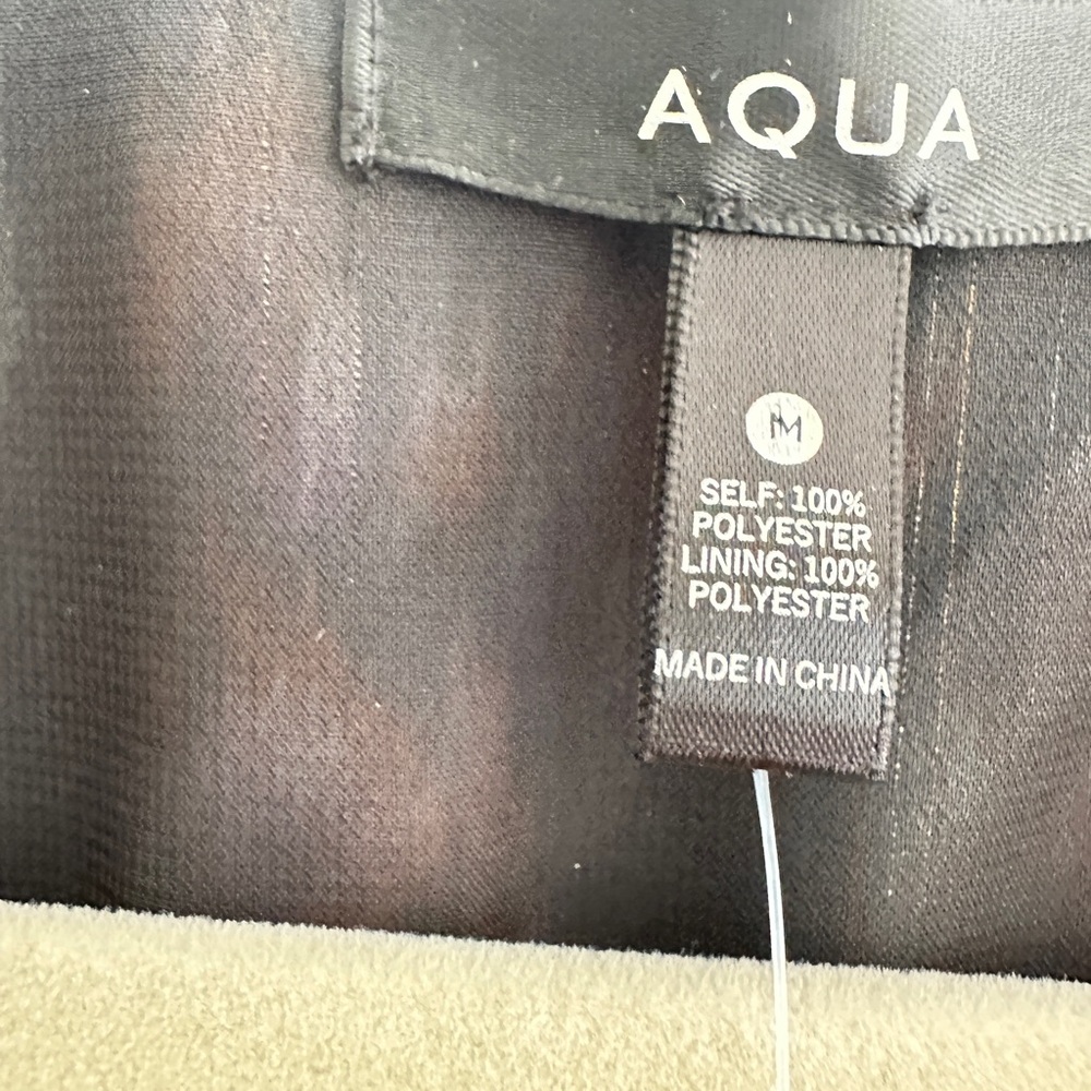 Aqua Metallic Print Faux Wrap Dress NWT M - Picture 6 of 9